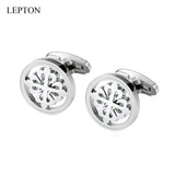 Silver Crusaders Cufflinks Lepton Stainless Steel Round Cufflink