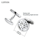 Silver Crusaders Cufflinks Lepton Stainless Steel Round Cufflink