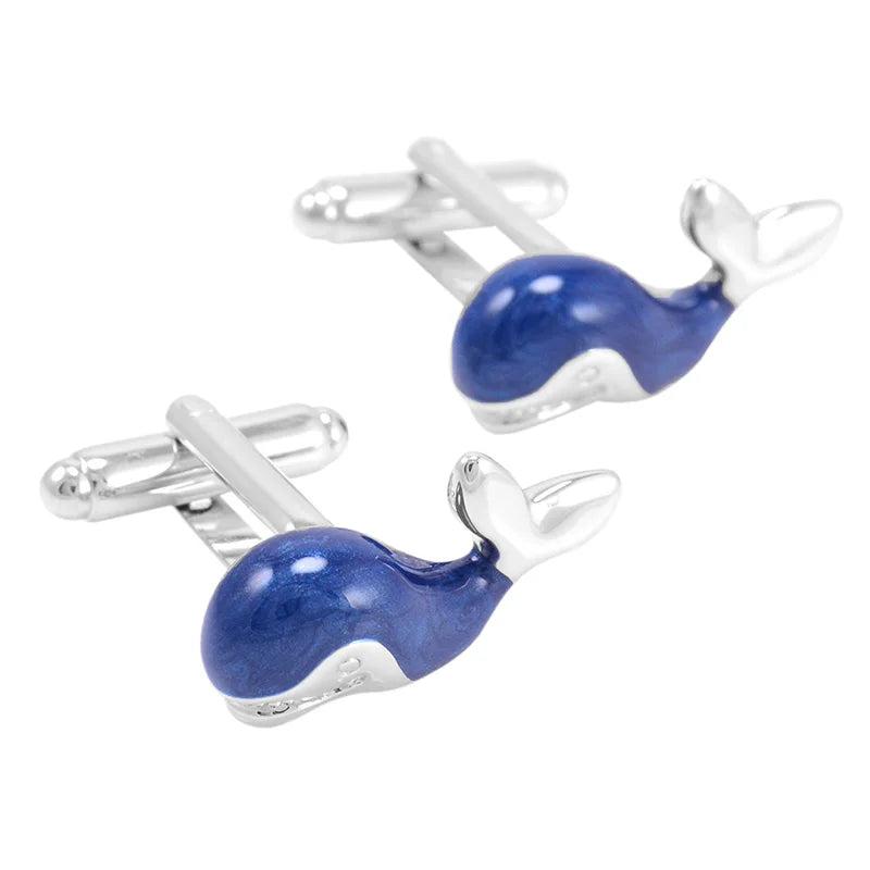 NVT Funny Whale Cufflinks For Mens French Shirt
