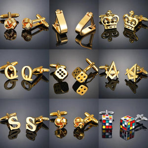 Geometric Cube Crown Cufflinks for Men