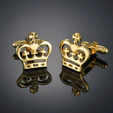 Geometric Cube Crown Cufflinks for Men