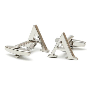 Men's XK23S033 Silver Letter Button Cufflinks