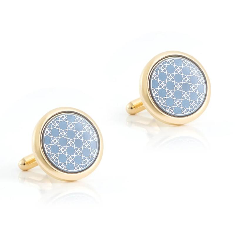 Round Groom Enamel Cufflinks for Men French Shirts, Father's Gift