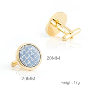 Round Groom Enamel Cufflinks for Men French Shirts, Father's Gift