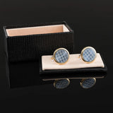 Round Groom Enamel Cufflinks for Men French Shirts, Father's Gift