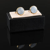 Round Groom Enamel Cufflinks for Men French Shirts, Father's Gift