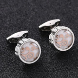 Plaid Floral Metal Cufflinks for Men and Women