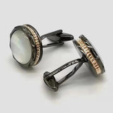 Plaid Floral Metal Cufflinks for Men and Women
