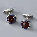 Plaid Floral Metal Cufflinks for Men and Women