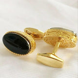 Plaid Floral Metal Cufflinks for Men and Women