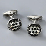 Plaid Floral Metal Cufflinks for Men and Women