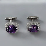 Plaid Floral Metal Cufflinks for Men and Women