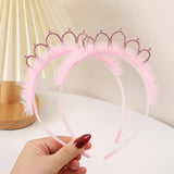 2pcs Pink Lace Headband Princess Crown Girls Hair Accessories