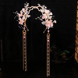 Pink Flower Headbands Fringe Tassel Hairbands Pearl Hair Hoops