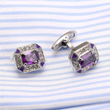Romantic Amethyst Cufflinks for Men Women