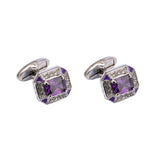 Romantic Amethyst Cufflinks for Men Women