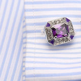 Romantic Amethyst Cufflinks for Men Women