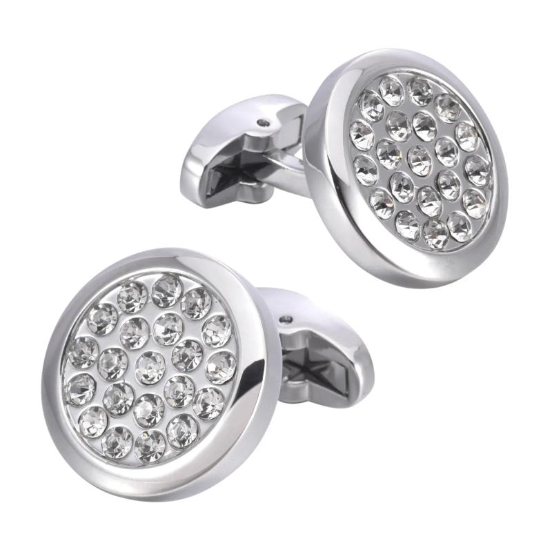 Men's Rhinestone French Cufflinks for Business Shirt
