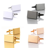 Rectangle Cufflinks For Mens Shirt Business Metal Copper Brass Gemelos