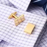 Rectangle Cufflinks For Mens Shirt Business Metal Copper Brass Gemelos