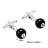 Billiards Cufflinks Ball Shape Custom Name Mens Shirt Cuffs Accessories