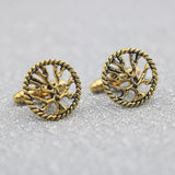 Golden Tree of Life Cufflinks - Mens Shirt Jewelry Gift