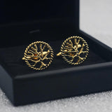 Golden Tree of Life Cufflinks - Mens Shirt Jewelry Gift