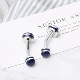 Classic Dumbbell Copper Cufflinks Round Silver French Men's Suit Shirt Brass Cuf