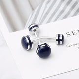 Classic Dumbbell Copper Cufflinks Round Silver French Men's Suit Shirt Brass Cuf