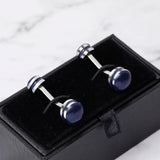 Classic Dumbbell Copper Cufflinks Round Silver French Men's Suit Shirt Brass Cuf