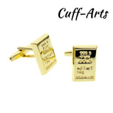 Golden Ingot Money Cufflinks for Men Gemelos Spinki C10454