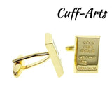 Golden Ingot Money Cufflinks for Men Gemelos Spinki C10454