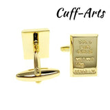 Golden Ingot Money Cufflinks for Men Gemelos Spinki C10454