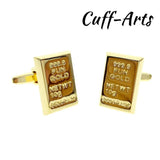 Golden Ingot Money Cufflinks for Men Gemelos Spinki C10454