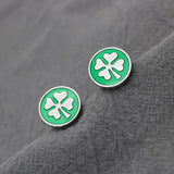 Four Leaf Clover Cufflinks Lucky Gift for Men Accessory
