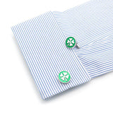 Four Leaf Clover Cufflinks Lucky Gift for Men Accessory