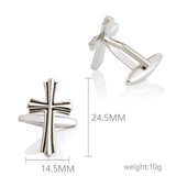 Men's Cross Shape Metal Cufflinks Enamel Cuff Accessories