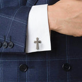 Men's Cross Shape Metal Cufflinks Enamel Cuff Accessories