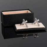 Men's Cross Shape Metal Cufflinks Enamel Cuff Accessories
