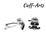 Skull Moustache Cufflinks Men Gemelos Les Boutons De Manchette
