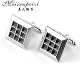 Classic Enamel Metal Cufflinks for Men Business Dinner Jewelry Gift