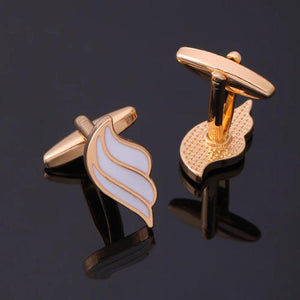 Golden Enamel Angel Wing Cuff Links Business Cufflinks