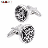 Vintage Dragon Cufflinks for Mens High Cuff Enamel Cufflink Jewelry