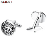 Vintage Dragon Cufflinks for Mens High Cuff Enamel Cufflink Jewelry