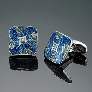 Enamel Craft Floral Cufflinks French Shirt Cufflinks Men