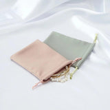 5pcs Silk Satin Jewelry Gift Bags 7x9cm Drawstring Velvet Pouch Wedding Favors