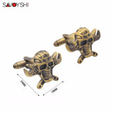 Bronze Skull Shaped Cufflinks for Mens Shirt - Wedding Gift