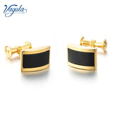 Gold-color Cufflinks Chain Stone Cuff links Men Jewelry
