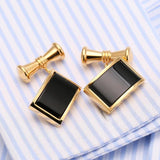 Gold-color Cufflinks Chain Stone Cuff links Men Jewelry