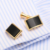 Gold-color Cufflinks Chain Stone Cuff links Men Jewelry